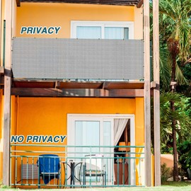 ECOOPTS 3'x120' Balcony Privacy Fence Screen with Zip Ties, Outdoor UV Protection Fence Cover for Balcony Porch Patio Deck Yard (Grey)