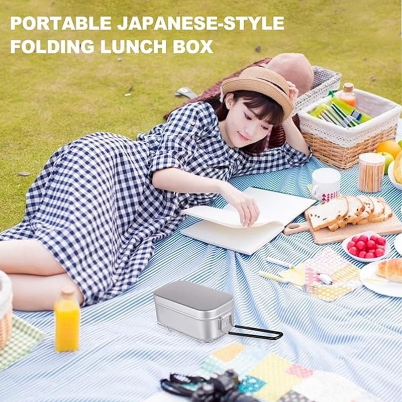 Camping Cookware Mess Kit Bento Lunchbox Fast-Heating Metal Camping Bowl