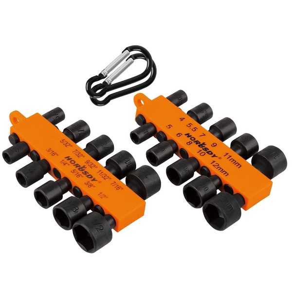 HORUSDY 22-Piece Power Nut Driver Set for Impact Drill, SAE