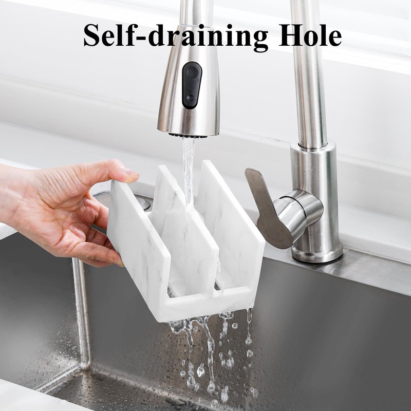 Luxspire Kitchen Sponge Holder, Dish Sponge Holder with with Drain