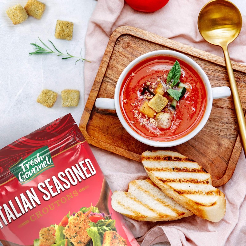 Fresh Gourmet Premium Croutons | Italian Seasoned | 5 Ounce