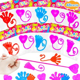 Kannove Sticky Hands, Feet & Hearts Toys, Easter Egg Basket Goodie Gifts Bags Stuffer Fillers for Toddlers, School Class Party Favors Treats Prizes for Boys Girls 48-Pack