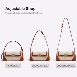 Shoulder Bag for Women Y2K Trendy Purse Vegan Leather Hobo Handbags Clutch Bag with Adjustabble Strap(Brown)