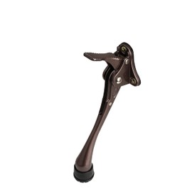 CG PLUS Door Stopper, One-Touch semi-Automatic Metal Door Stopper, with Non-Slip Rubber Tip for Wood, Concrete, Tiled, and Carpeted Floors (6inch x 1pack, Brown)