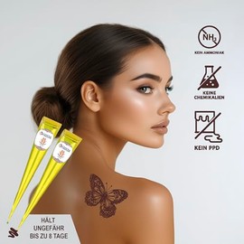 12 x FADEDA Henna Cones | 12 x 25 g Natural Paste | Natural Brown | 100% Vegetable | Ready to Use & without PPD
