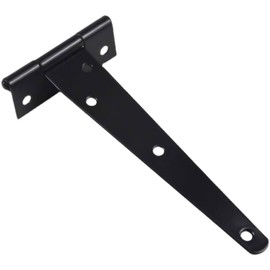4 Pack 8 Inch T-Strap Shed Door Hinges Gate Strap Hinges Black Tee Hinge Wrought Hardware for Wood Shed Barn Door Fence Gate Swing Yard Door