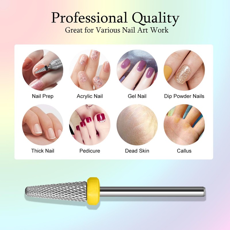 ERUIKA Tungsten Carbide Nail Drill Bits,3/32'' Efile Electric Cuticle Bits,
