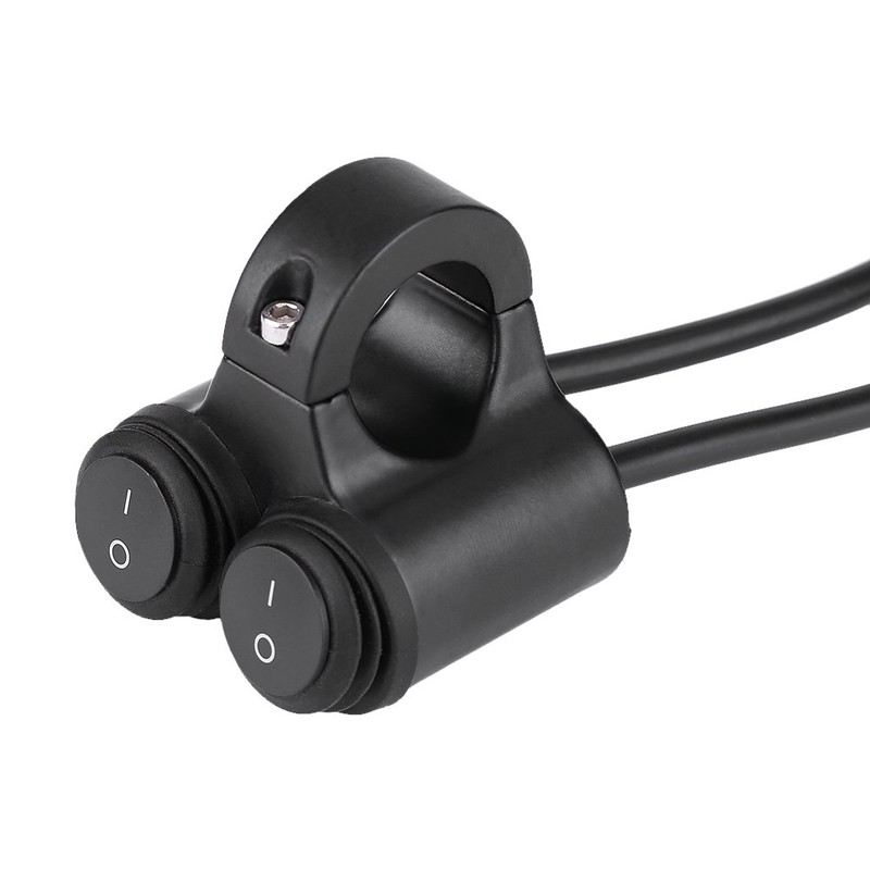 Qiilu 22mm Universal Motorcycle Handlebar Switch Brake Light Fog Lights
