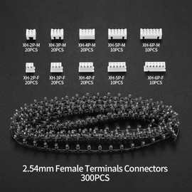 woshilaoDS 460 Pcs JST-XH 2.54mm Connector Kit, 2.54mm Male and Female 2/3/4/5/6 Pin Header Housing Connector Adapter Plug, JST-XH Terminal Wires Cables Socket Connectors Kit