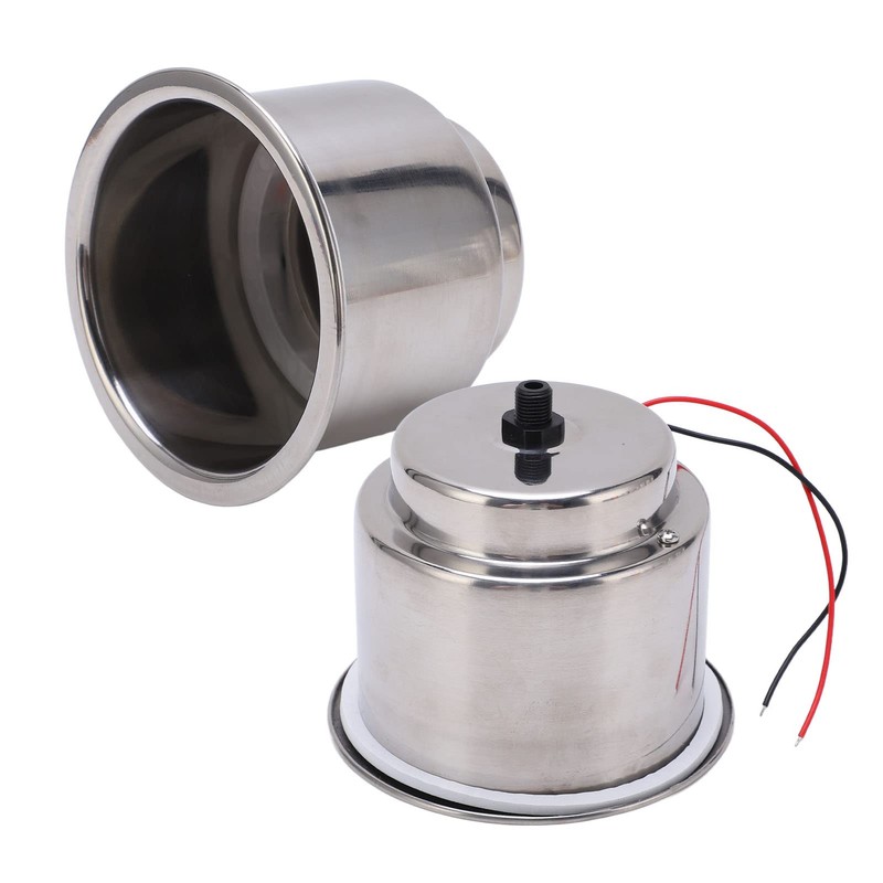 2PCS Luminous Cup Holder 304 Stainless Steel 8 LEDs Draining
