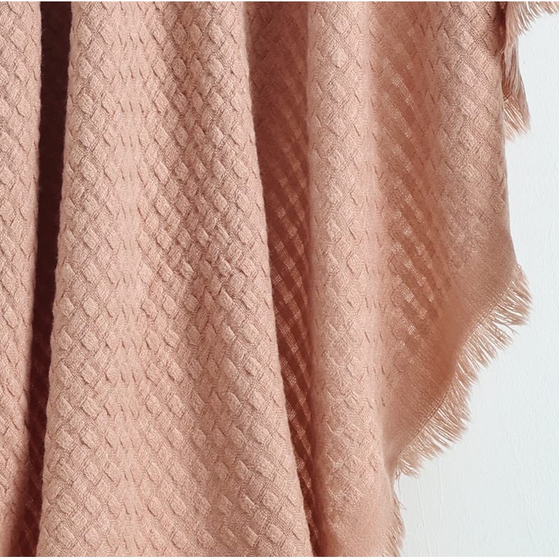 CREVENT Farmhouse Waffle Knit Throw Blanket for Couch Sofa Chair