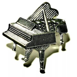 Rainbow Collection Grand Piano Pin Brooch Necklace Pendant Silver Plated Music Gift Musician