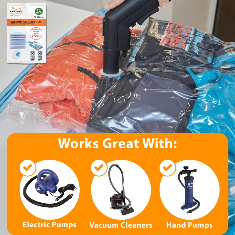 Right Pack Vacuum Storage Bags - Pack Of 12 |