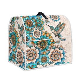 Annejudy Kitchen Aid Mixer Cover, Kitchen Stand Mixer Dust Cover with Handle, Kitchen Aid Covers for Stand Mixer or Coffee Maker With Pocket, Kitchen Aid Mixer Assecories, Bohe Flower Birds Print