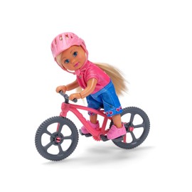 Simba Evi Love Mountain Bike - Bambola con bicicletta e casco, set da gioco sportivo con accessori, avventura all'aperto per bambini, misura bambola 12 cm, dai 3 anni in su
