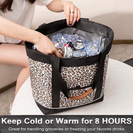 TIIOCTI Cooler Bags Insulated Leak Proof - Large Reusable Grocery Tote for Women - Ideal for Breastmilk Storage, Keeping Food and Drinks Cold or Hot - Perfect for Delivery, Travel, and Picnics