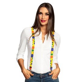 Boland - Braces, 1 piece, elastane, rubber, metal clasp, leather patch, suspenders, motif, fancy dress, costume, theme party, carnival