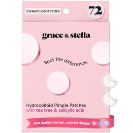 grace  stella Parches De Espinillas Para La Cara (Redondos, 72 Unidades) - Parches Hidrocoloides Para El Acn Para La Cara - Testados Dermatlogos,...  