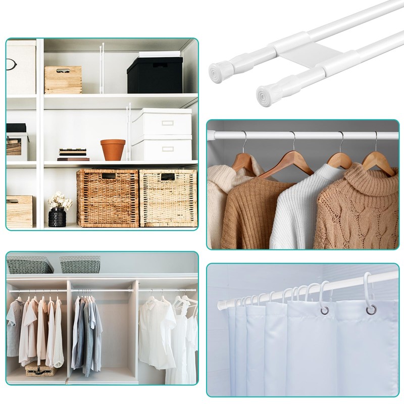 Zubebe 2 Sets Rv Refrigerator Bars Adjustable Rods, 19.7-35 Inch,