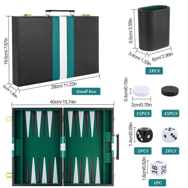 RERIVER Backgammon Set 2 Players Classic Backgammon Sets for Adults