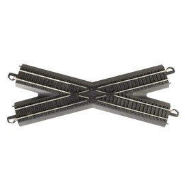 Bachmann Trains - Snap-Fit E-Z TRACK 30 DEGREE CROSSING (1/card - STEEL ALLOY Rail With Black Roadbed - HO Scale Medium