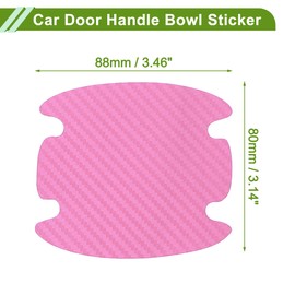 HOPESPANNER Universal 80x88mm Car Door Cup Protector Sticker Anti-Scratches+Auto Door Handle Protective Film 1 Set Pink