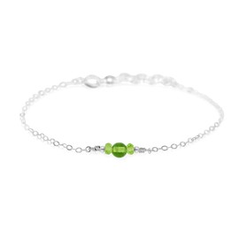 Peridot Dainty Anklet in Sterling Silver