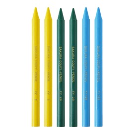 Sakura Crepas Colored Pencils, Coupy Pencils, Set of 6, Yellow, Green, Light Blue, 2 Each, JFY Rose 6D