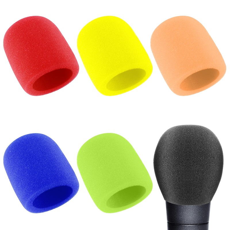 Prasacco Pack of 6 Microphone Wind Protection, Colourful Microphone Cover,