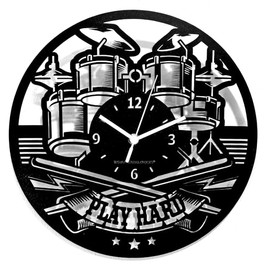 Instant Karma Clocks Wall Clock Music Group Drums Drummer Rock Rock Music Lovers Band Guitar Gift Idea Musical Instruments Jazz Pop Black 06