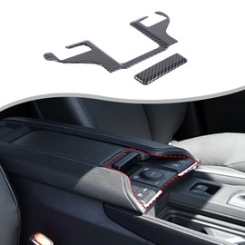 PIUGILH Center Console Armrest Storage Box Button Switch Panel Cover Trim Compatible with Toyota Grand Highlander 2024 2025 Accessories, Carbon Fiber Color