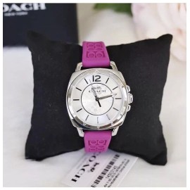 Coach NWB 14503145 Coach Women Boyfriend  Logo-Embossed Rubber Strap Watch 34mm