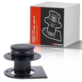 17-2530 Remote Fuel Tank Filler Neck – Straight 2" Custom Neck Filler w/Billet Aluminum Gas Cap & Weld-On Steel Bracket | Fits 2" Hose, Fuel Cell Filler, 2.00" Connection