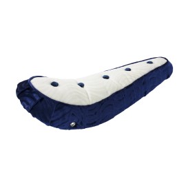 OG 17" LONG OG  LOWRIDER POLO VELOUR SADDLE W/BUTTON BLUE/WHITE FOR 20" BIKES