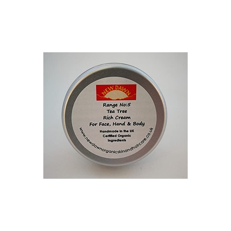 Organic Natural Tea Tree Rich Cream/Moisturiser for Dry skin -