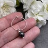 Hematite Bead Hoops, 8mm Grey Stone Beads Nickel Free Hoops,