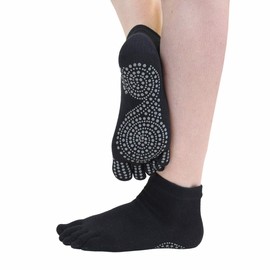 TOETOE - Women, Men Yoga&Pilates Anti-Slip Sole Trainer Cotton Seamless Breathable Toe Socks (1 Pair)