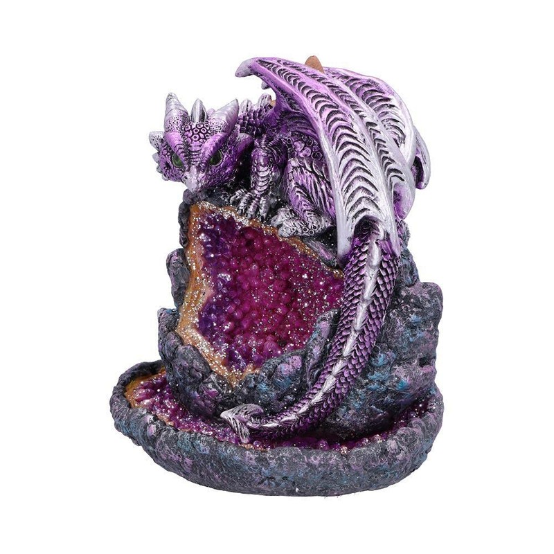 Nemesis Now Crystalline Protector Purple Dragon Geode Backflow Incense Burner