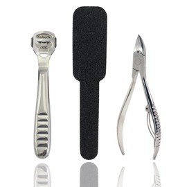 Foot Callus Remover, Callus Shaver (10 Replacement & 1 Foot File Heads), & Cuticle Trimmer - Pedicure Foot File Kit, Heel Scraper for Feet, Foot File Callus Remover Cuticle Remover Cuticle Nippers