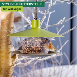 Windhager Urban Life 07068 Bird Feeder Silo, Bird Feeder for Birds, Modern Feeder in Light Green, 28 x 28 x 17 cm