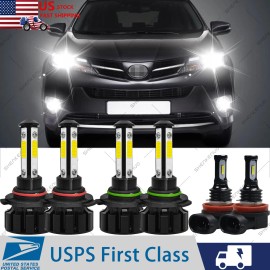 SHENKENUO For Toyota RAV4 2006-2012 Combo 6x LED Front Headlight High/Low/FOG Lights Bulbs