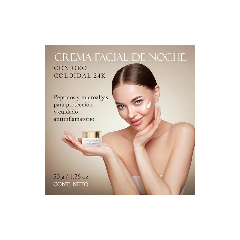 MARIE D' ARGAN Crema Facial Oro De Noche 50g, Nutre,