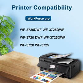 Jagute 34XL Printer Cartridges for Epson 34XL Compatible with Epson WorkForce Pro WF-3725DWF 3720DWF/Pack of 5