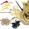 Duufin Hair Extensions Tools Kit 500 Pcs Blonde Micro Ring