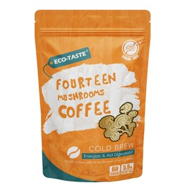 Cold Brew Mushrooms Coffee 14 in 1-60 Servings, Arabica Coffee with Lion's Mane, Reishi, Maitake, Turkey Tail, Chaga Fruiting Body Extract, 30% Beta-Glucan for Focus & Gut Health Support, 5.9oz