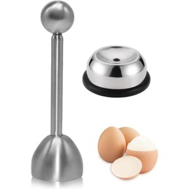 Egg Opener with Egg Cutter, Stainless Steel Egg Cutter, Egg Cutter, Egg Header, Egg Shatter, Tool Egg Opener, Tool Egg Cutter, for Kitchen, Dining Room, Bar, 2 Pieces