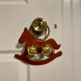 Unbranded ROCKING HORSE BROWN Horses Farm Farming Sleigh Bell Bells Holiday Decorations