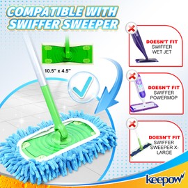 KEEPOW Dry Sweeping Cloths for Swiffer Sweeper Mop - Dry Pads Refills for Floor Mopping and Cleaning - Pet Heavy Duty Dusters Refills (2 Pack)