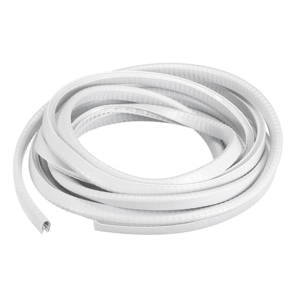 sourcing map U Channel Edge Trim, 13.1ft Length Rubber Guard Seal Strip Edge Protector Fit for 1-2.5mm Edge, (15/64" W x 25/64" H) White