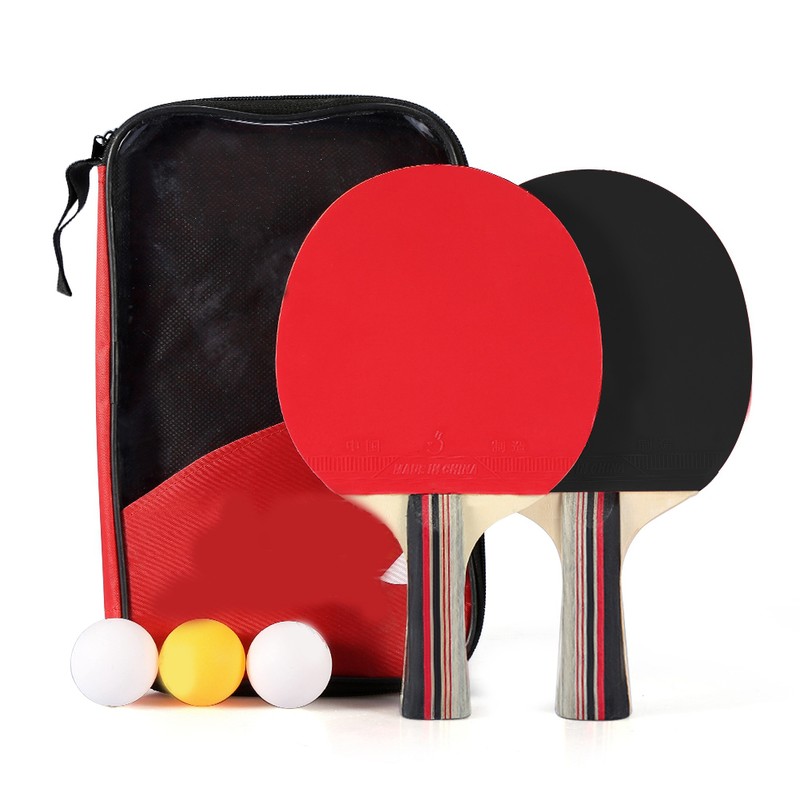 2pcs 7 Layers Wood Ping Pong Paddles Set With Balls